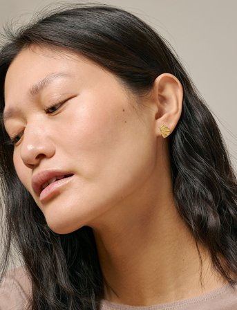 Enamel Copenhagen Mini Wave Earring - Gold - ONE SIZE