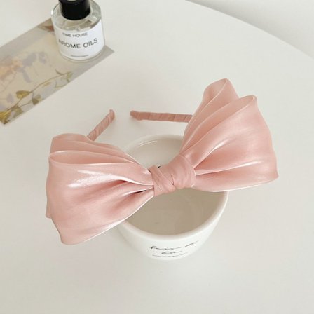 Mesh Bow Hårband Bright Silk Pannband ROSA