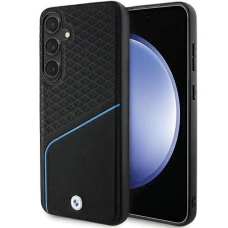 BMW Galaxy S24 Plus -puhelimen kuori Magsafe Signature Nahkaa Tekstuuri L