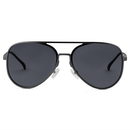 Gafas de sol aviator polarizadas en negro ahumado para hombres - Gafas de sol estilo aviador
