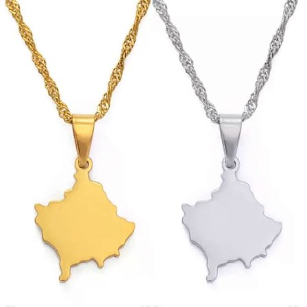 2CM Små Kosovo Vedhæng Halskæder Til Kvinder Piger Sølvfarve/Guldfarve Smykker Kosoves Charms Smykker 146721