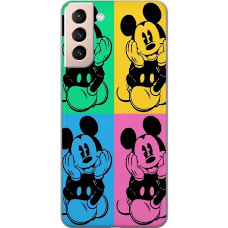 Kompatibelt Mobilskal till Samsung Samsung Galaxy S21 Mickey Mouse popkonst affisch färgglad Disney retroserie tecknad ikonisk figur Andy Warhol-stil