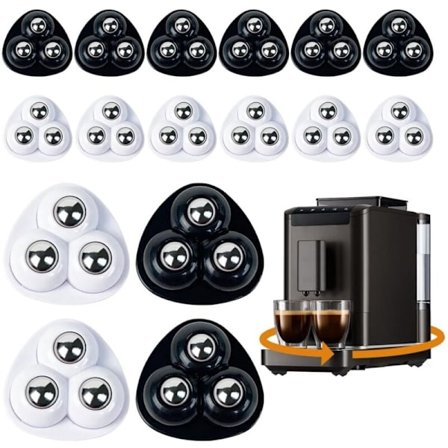 16 stk. Små møbelhjul Selvklæbende PVC 360 graders hjul med 3 huller til apparater og indretning Kompatibel med IKEA