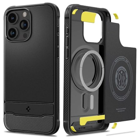 Spigen iPhone 15 Pro Case Rugged Armor MagSafe Black