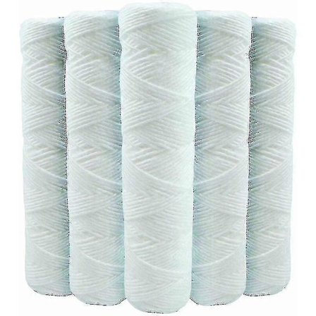 Sæt med 5 spiralformede vandfilterpatroner Anti-sediment 9 tommer 3/4 - 5 mikron Kompatibel med 10 tommer filtre Fremstillet i Frankrig-kryc