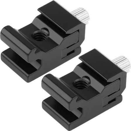 Blixtskoadapter, Justerbart metallfäste för tillbehörssko för Nikon och Canon DSLR-kameror, Blixtskofäste