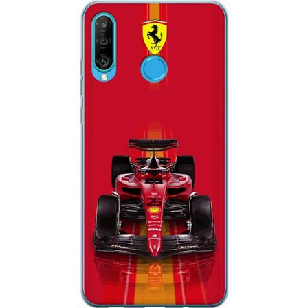 Yhteensopiva Puhelinkuori Huawei Huawei P30 lite Ferrari Formula 1 -auto ikonisessa punaisessa muotoilussa urheilullisella tarkkuudella