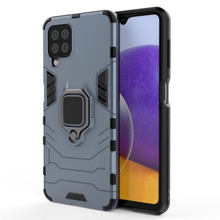 Ring Armor Case Kickstand Tough Rugged Cover for Samsung Galaxy A22 4G blå