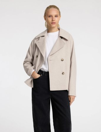 Selected Slfalma Short Wool Jacket Noos - Beige - 40