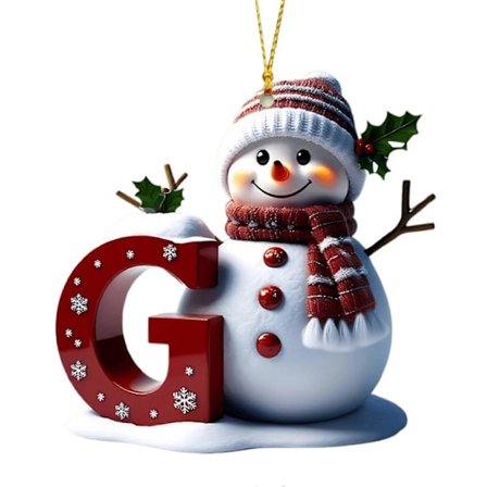 Snemand Juledekoration 26 Bogstaver A til Z Julepynt 2D Flad Festlig Snemandsvedhæng til Juletræ Bil Haveindretning