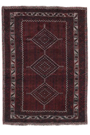 Shiraz Matta Orientalisk Svart/Mörkröd (Ull, Persien)