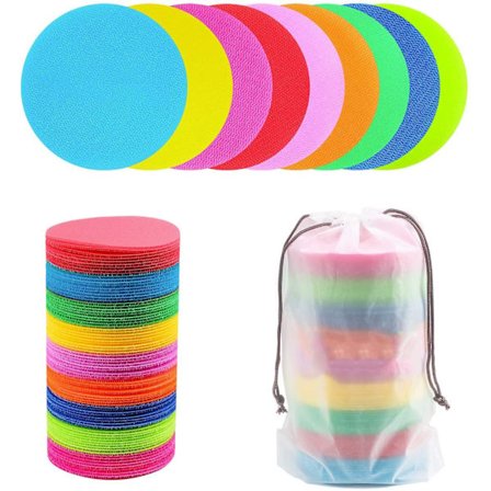 81 stk teppeprikker teppeflekker markører for klasserom, teppe sirkler prikker markører flekker sirkelflekker for barn, 9 farger