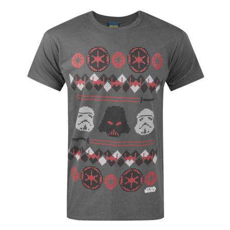 Star Wars Herr Darth Vader Fair Isle Christmas T-shirt L Charco