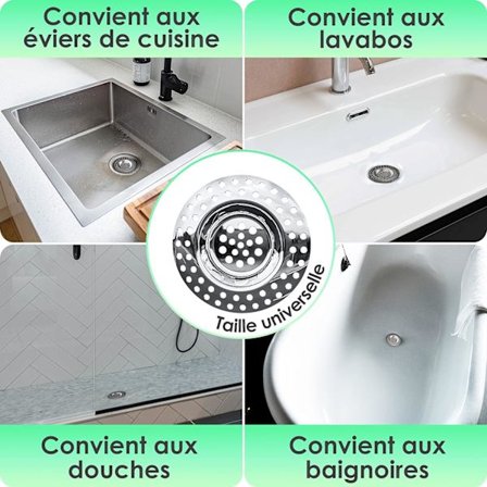 Vaskesil 14g, Sett med 4, for alle AVløP, Kjøkkenvask sil