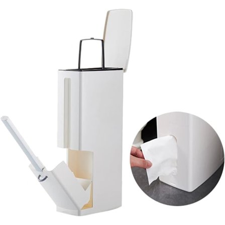 Toiletbørste og skraldespand, Badeværelses Toilet Holder med Albue