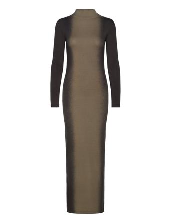 Rabens Sal R Graffiti Long Jersey Dress - Lykka Khaki Green