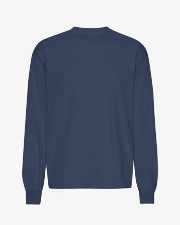 Oversized Organic LS T-Shirt - Petrol Blue S
