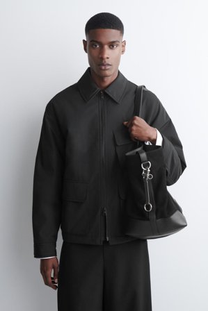 COS Homme Porte-Clés En Cuir À Double Extrémité in Gris