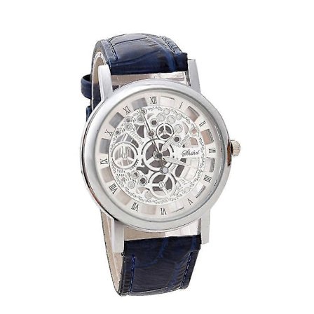 Herre Luksus Rustfritt Stål Kvarts Militær Sport Lærreim Urskive Armbåndsur C