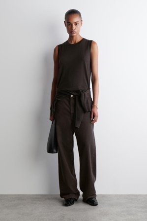 COS Women's Facade Straight-Leg Jeans in Brown