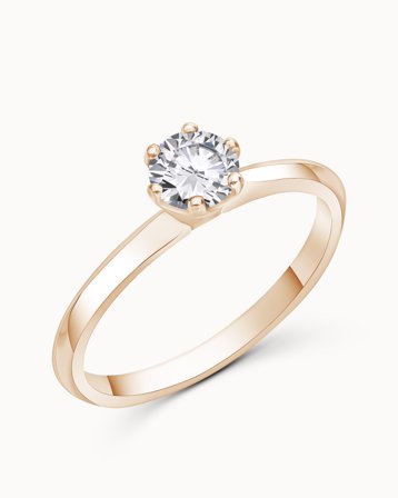 Solitairering Sara 18K Rosaguld Naturlig Diamant 0.50 Carat - Forlovelsesringe & Vielsesringe hos Vanbruun