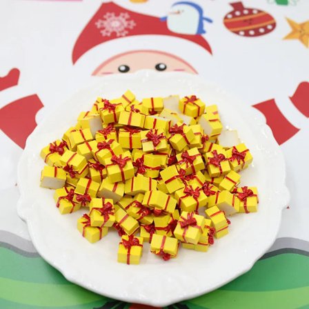 10 bitar söt mini jul present box harts scrapbooking diy smycken hantverk jul dekoration tillbehör