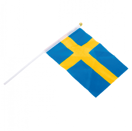 Handflaggor svenska flaggan 6-pack - Partyninja.se