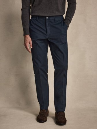 John Henric Men's Marineblaue Chinohose Straight Fit Size 58