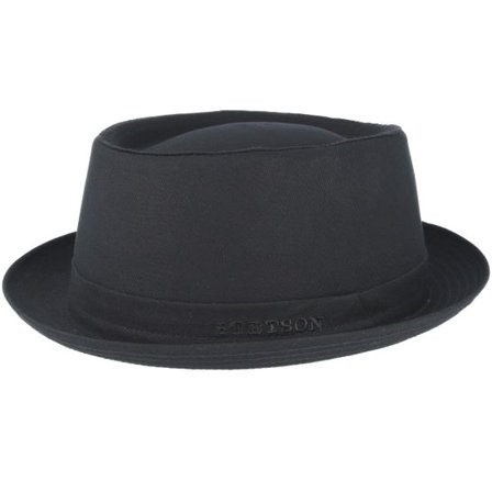 Stetson - Svart porkpie Hatt - Cotton Black Pork Pie @ Hatstore