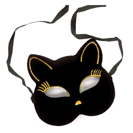 Kattmask i samet med glitter detaljer