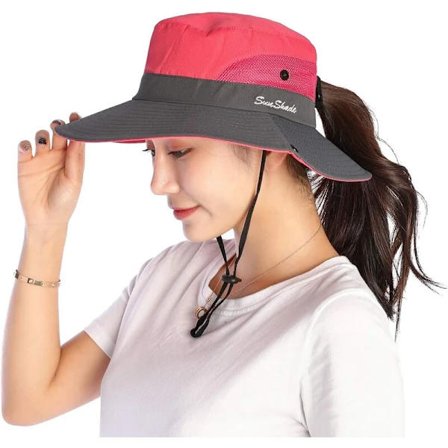 Solhat til udendørs brug, fiskerhat til par (klarrød)