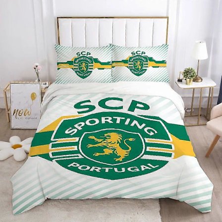 v276 Sengetøy Bjørn Trykk Dobbel Dyne Sengetøysett Dynetrekk L-lisbons fc Dynetrekksett Queen Dynetrekk Dynetrekk Putetrekk S-sporting-g 3-Deler