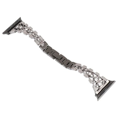 Apple Watch Series 8 (45 mm) / Watch Ultra dekorationsarmband med strassögon - Svart