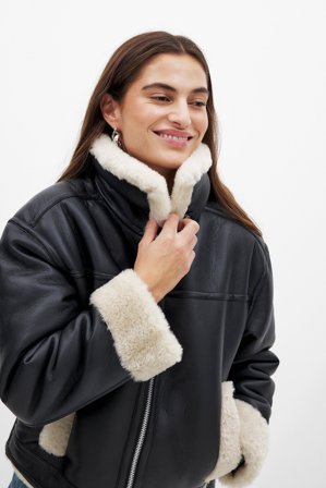 NA-KD Trend Classic Bonded Jacket - Jakker i læderimitation - Sort - EU 32