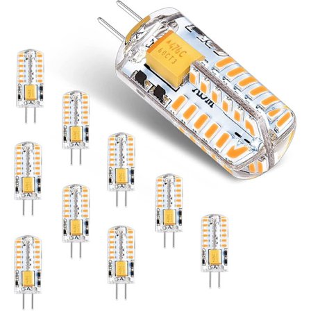 10 st G4 LED-lampor 12v AC/DC 3w Flimmerfri Energisparande lampa (motsvarande 30w halogenlampa) Varmvit 3000k, 300lm Ej dimbar