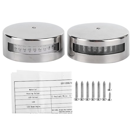 Par 12V/24V LED Navigationsljus Röd Grön Segling Spotlampa för Marin Båt Båt Yacht