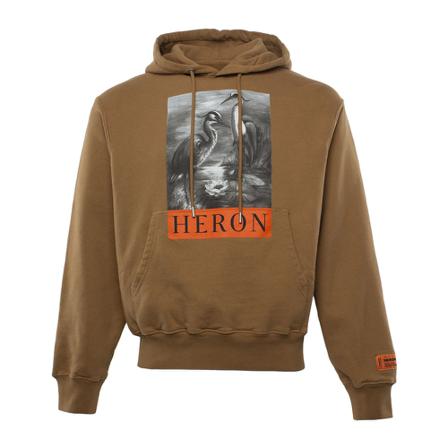 Heron Preston, Heron monochrome-print hoodie Brązowy, Mężczyzna, Rozmiar: M