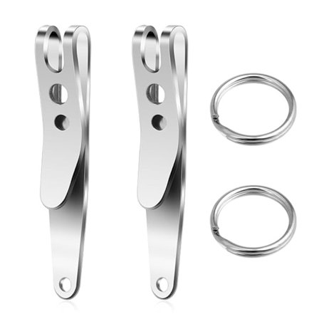 Nøgleringsklips i rustfrit stål - 2 stk. Silver