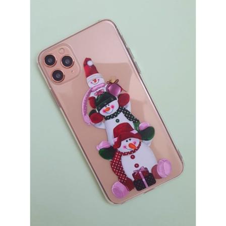 Transparent Jul Mobilskal Med Snögubbar Till Iphone 11pro Max Transparent