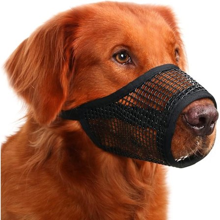 Hundekurv, bløde netkurve til små, mellemstore og store hunde, åndbar hundemundbeskytter, tillader at hunden kan halse og drikke (L-Snude (8 ¼”-9”), 