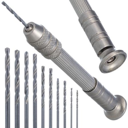 Håndholdt Mini-Boremaskine med Tryk – Præcisionsboring til Træ og Plast | 10 Bor 0,8-3 Mm | Ideel til DIY og Modelbygning