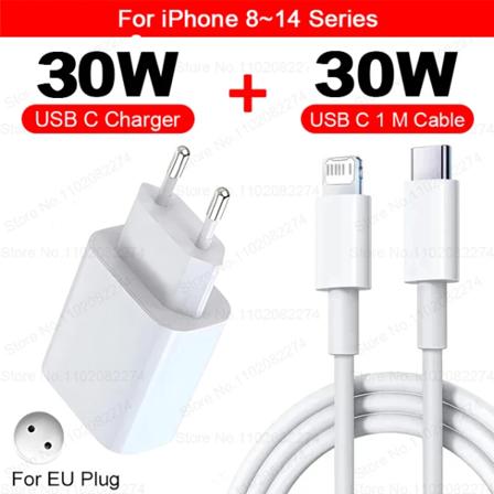 PD 30W Apple-pikalatauslaite iPhone 15 11 12 13 14 Pro Max XR X XS Max 8 Plus -puhelimille, latauskaapeli, pikalataustarvikkeet