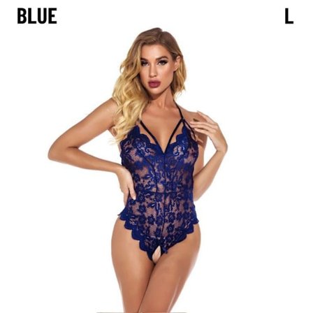 Lace Bodys Lingeri Nattøj-Undertøj BLÅ L