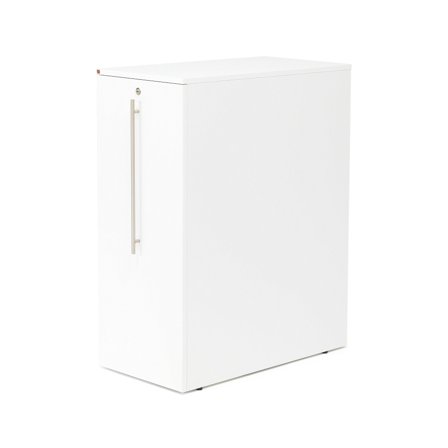 Beistellschrank FLEXUS mit Auszug mit 2 Böden, weiß