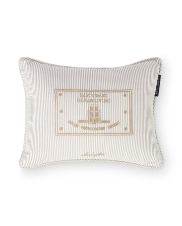 Lexington Randig kudde i ekologisk bomull 30x40, beige