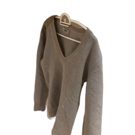 Ljusgrå stickad v-ringad tröja från Acne