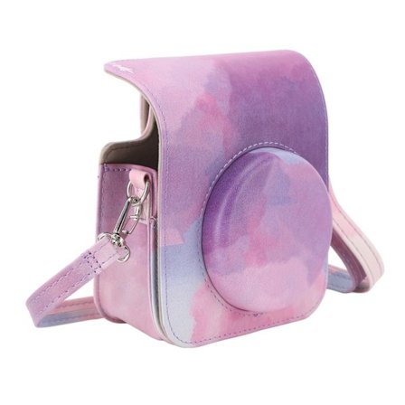 Mini Instant Kameraväska PU Kameraväska Med Justerbar Axelrem För Fujifilm Instax Mini 12 Kamera Drömsk Rosa