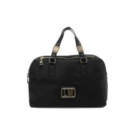 Love Moschino, Hand Baute with shoulder strap and gold buckles with the handle JC4299pp 1elg 0000 Zwart, Dames, Maat:ONE Size,nylon