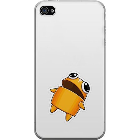 Kompatibel Mobilcover til Apple Apple iPhone 4 Orange tegnet figur med store øjne og dynamisk pose i legende stil