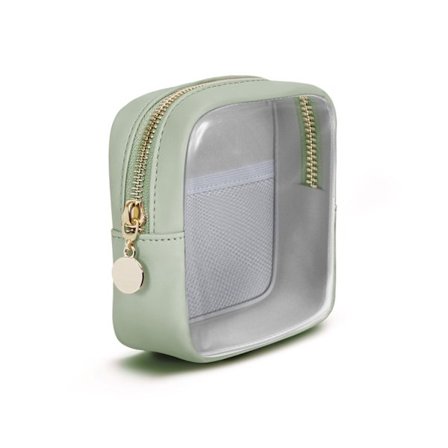 Klar Makeuppung til Håndtaske, Mini Makeuppung til Taske, Lille Makeup Pung til Kvinder, Lille Kosmetiktaske, Grøn